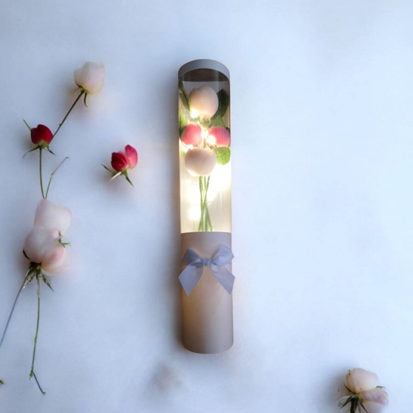 Boite lumineuse fondant rose éternelle