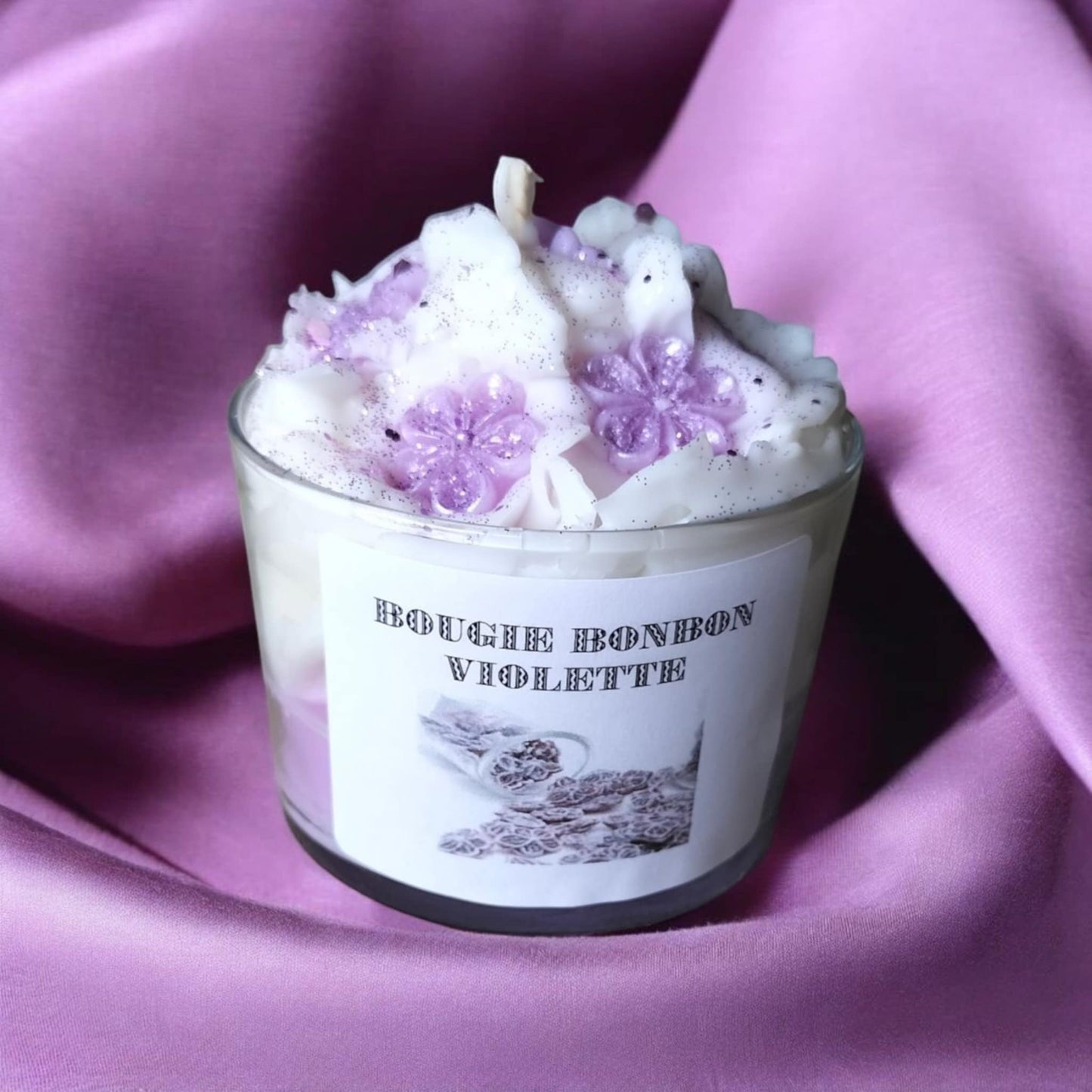 Bougie gourmande bonbon violette